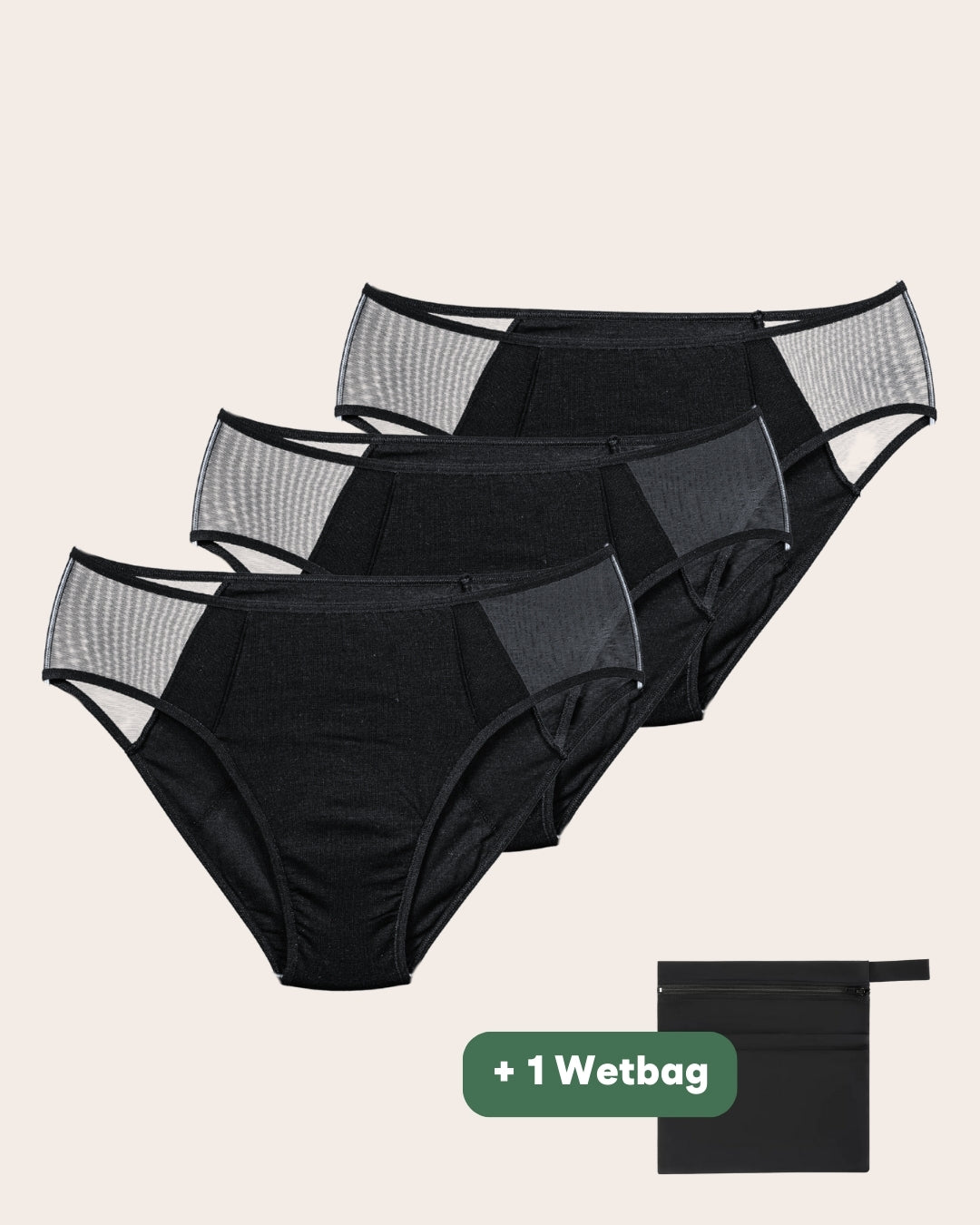 Lot de 3 : Culotte menstruelle Mesh + Wetbag offert