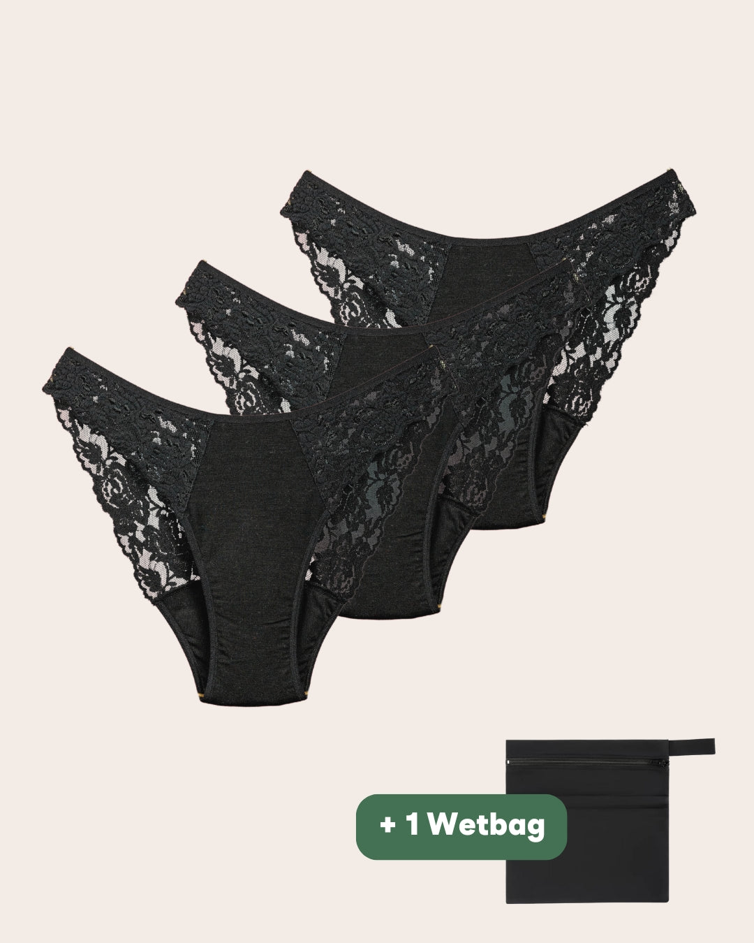 3er Set: Period Panty Spitze + gratis Wetbag