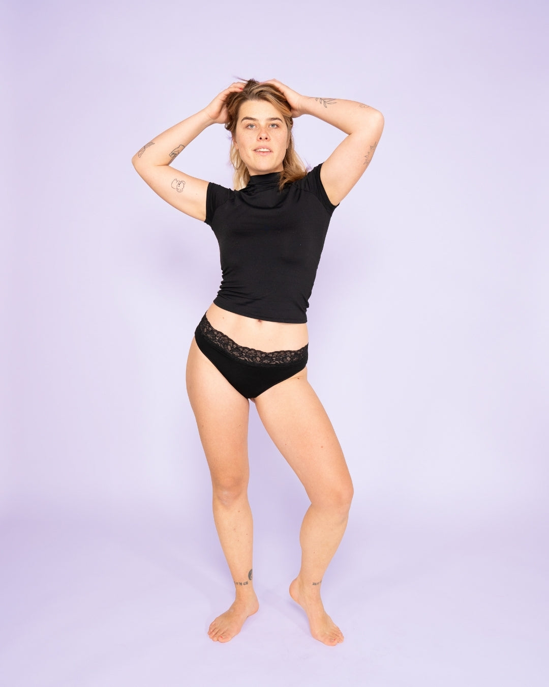 Period Panty – Hipster mit Spitzenrand (Heavy Flow)