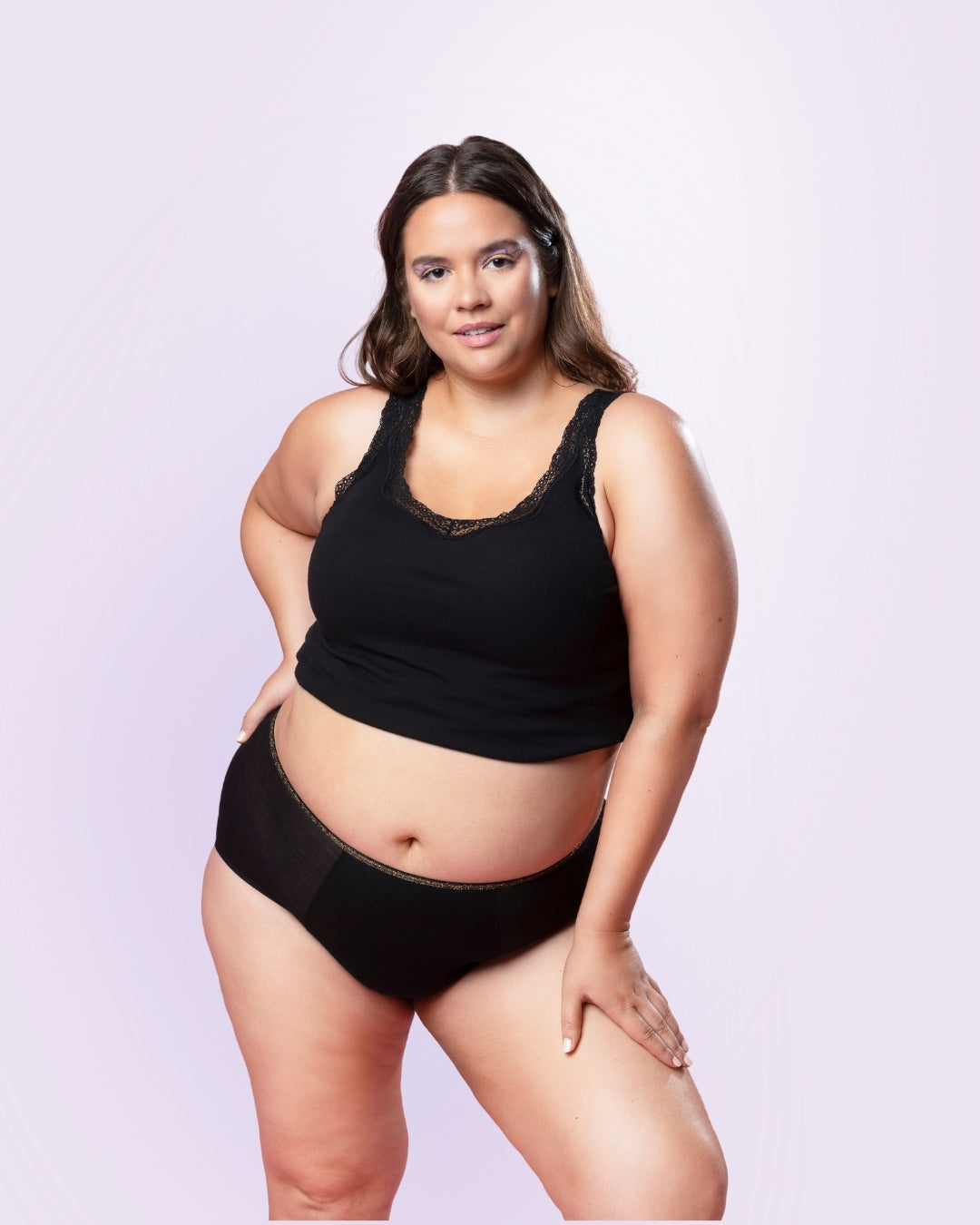 Culotte menstruelle – Taille haute avec bord doré (fort flux)