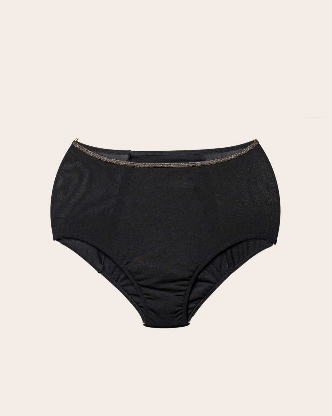 Culotte menstruelle – Taille haute avec bord doré (fort flux)
