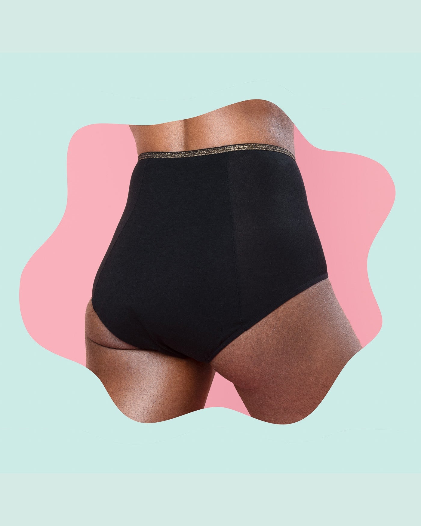 Period Panty – High Waist mit Goldrand (strong flow)