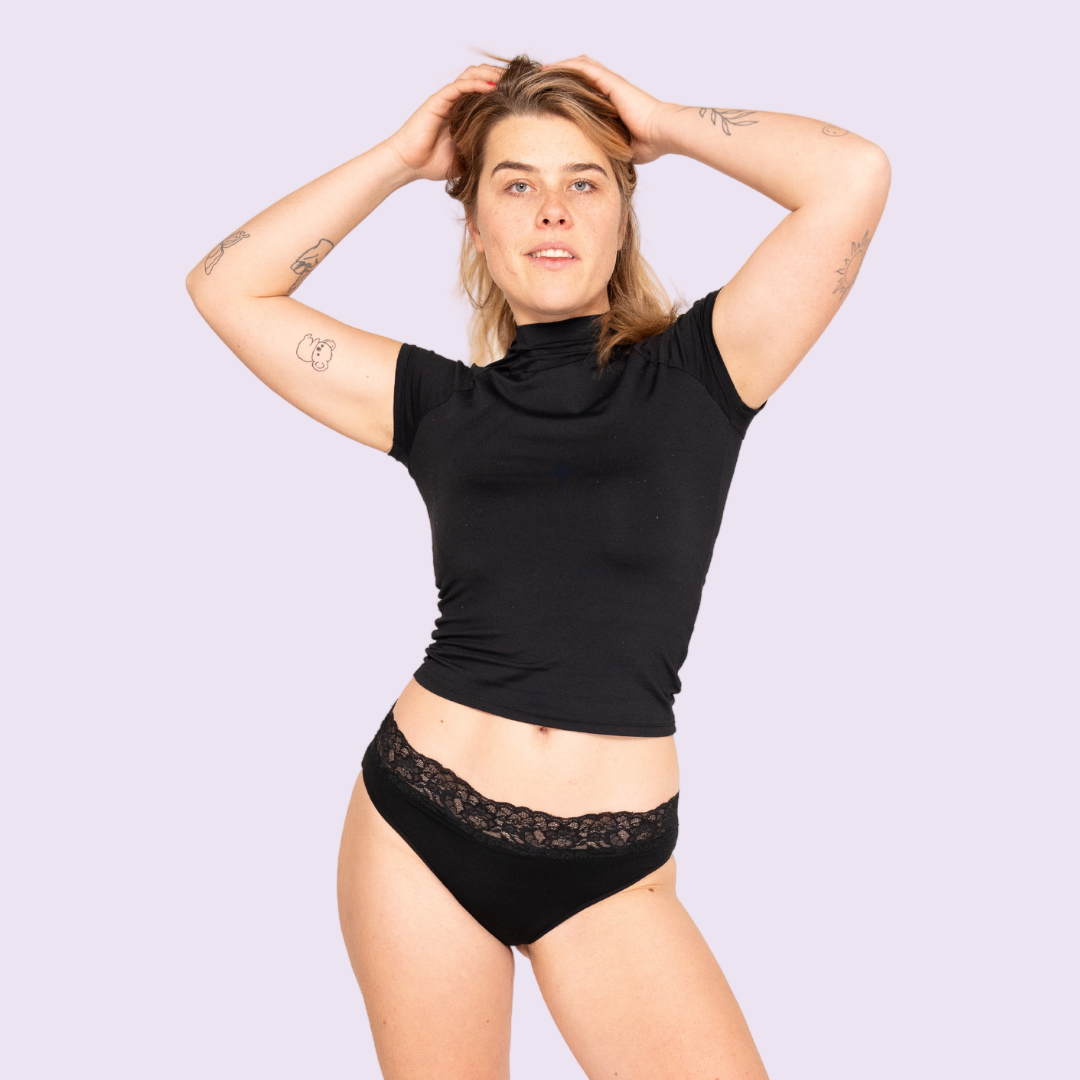 Period Panty – Hipster mit Spitzenrand (Heavy Flow)